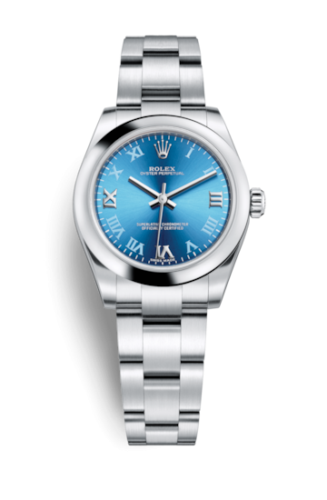 Rolex 177200-0015 : Oyster Perpetual 31 Blue Azzurro Roman