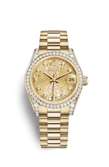Rolex 178158-0007 : Datejust 31 Yellow Gold Diamond / President / Champagne Computer