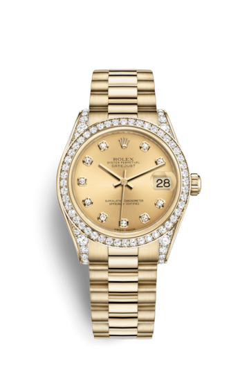 Rolex 178158-0009 : Datejust 31 Yellow Gold Diamond / President / Champagne Diamond