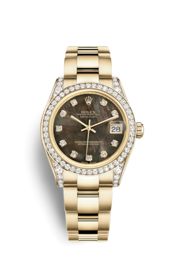 Rolex 178158-0056 : Datejust 31 Yellow Gold Diamond / Oyster / Black MOP