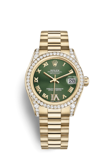 Rolex 178158-0062 : Datejust 31 Yellow Gold Diamond / President / Olive Computer