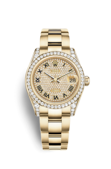 Rolex 178158-0084 : Datejust 31 Yellow Gold Diamond / Oyster / Paved Roman