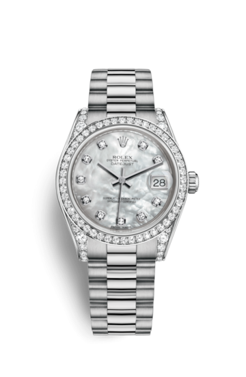 Rolex 178159-0001 : Datejust 31 White Gold Diamond / President / MOP