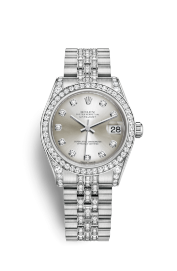 Rolex 178159-0007 : Datejust 31 White Gold Diamond / Jubilee Diamond / Silver Diamond