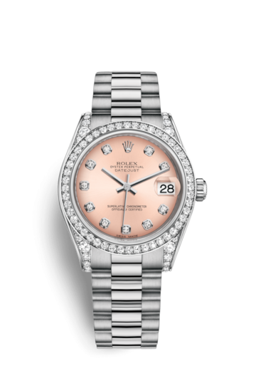 Rolex 178159-0019 : Datejust 31 White Gold Diamond / President / Pink Diamond