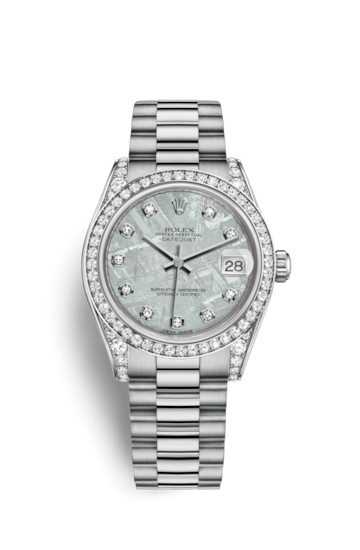 Rolex 178159-0021 : Datejust 31 White Gold Diamond / President / Meteorite