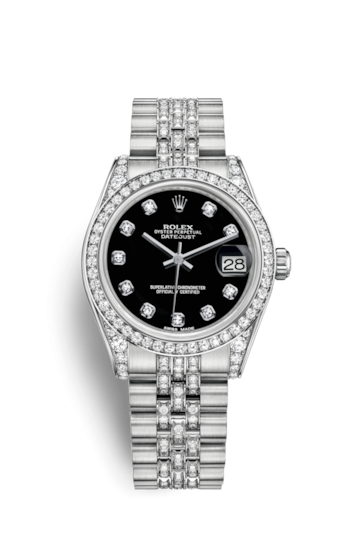 Rolex 178159-0037 : Datejust 31 White Gold Diamond / Jubilee Diamond / Black Diamond