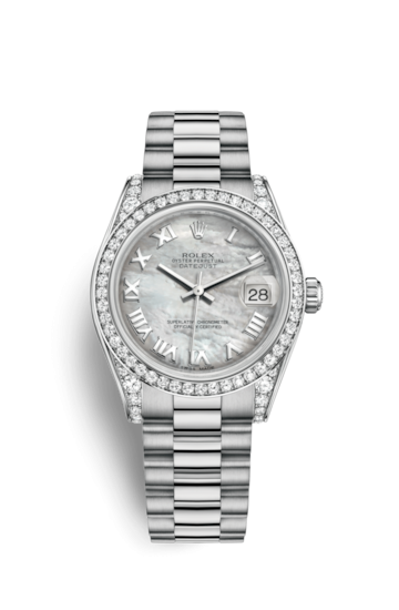 Rolex 178159-0047 : Datejust 31 White Gold Diamond / President / MOP Roman