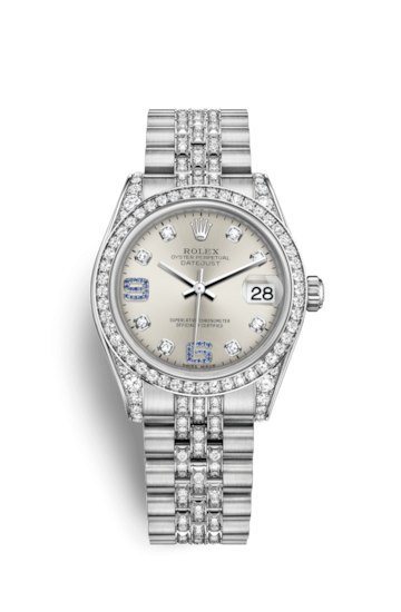 Rolex 178159-0055 : Datejust 31 White Gold Diamond / Jubilee Diamond / Silver Diamond