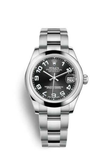 Rolex 178240-0011 : Datejust 31 Stainless Steel Domed / Oyster / Black Arabic