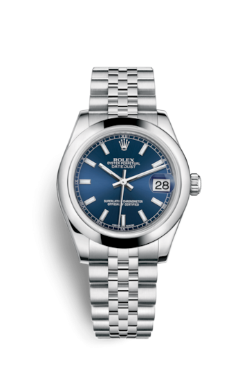Rolex 178240-0026 : Datejust 31 Stainless Steel Domed / Jubilee / Blue