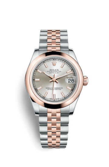 Rolex 178241-0037 : Datejust 31 Rolesor Everose Domed / Jubilee / Silver