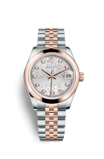 Rolex 178241-0040 : Datejust 31 Rolesor Everose Domed / Jubilee / Silver Computer