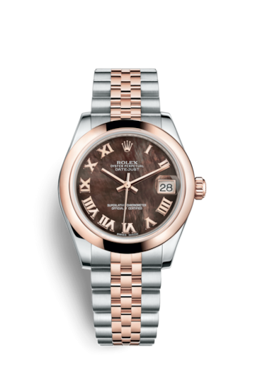 Rolex 178241-0047 : Datejust 31 Rolesor Everose Domed / Jubilee / Black MOP Roman