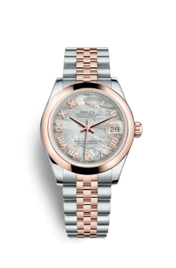 Rolex 178241-0057 : Datejust 31 Rolesor Everose Domed / Jubilee / MOP Roman