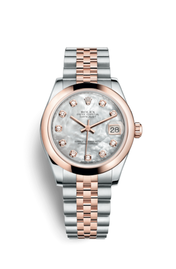 Rolex 178241-0058 : Datejust 31 Rolesor Everose Domed / Jubilee / MOP
