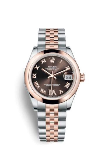 Rolex 178241-0070 : Datejust 31 Rolesor Everose Domed / Jubilee / Chocolate Roman