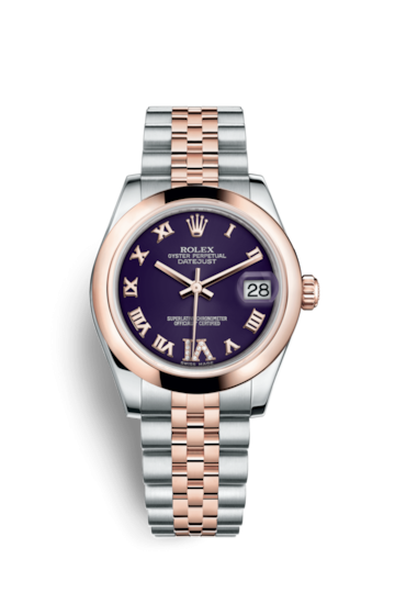 Rolex 178241-0071 : Datejust 31 Rolesor Everose Domed / Jubilee / Purple Roman