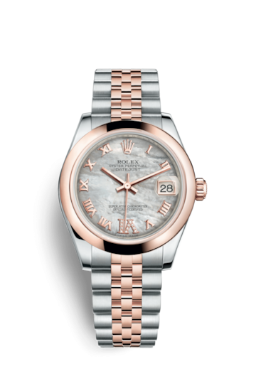 Rolex 178241-0076 : Datejust 31 Rolesor Everose Domed / Jubilee / MOP Roman
