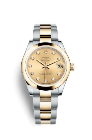 Rolex 178243-0024 : Datejust 31 Rolesor Yellow  Domed / Oyster / Champagne Diamond