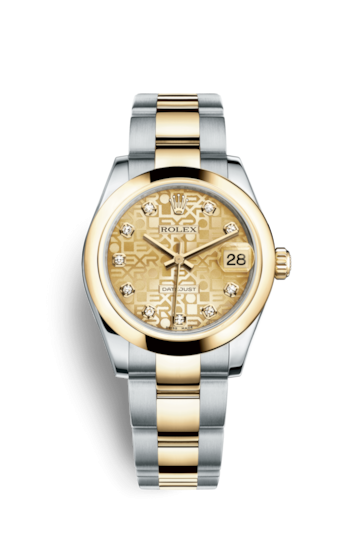 Rolex 178243-0027 : Datejust 31 Rolesor Yellow Domed / Oyster / Champagne Computer