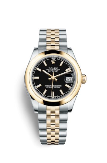 Rolex 178243-0050 : Datejust 31 Rolesor Yellow Domed / Jubilee / Black
