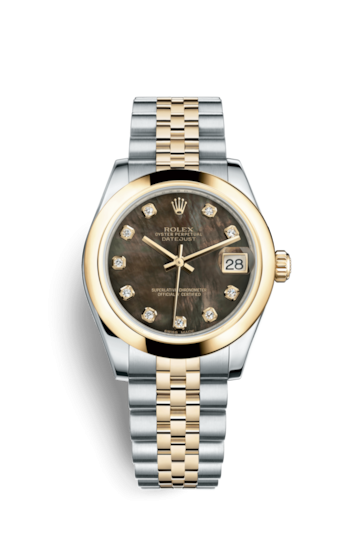 Rolex 178243-0070 : Datejust 31 Rolesor Yellow Domed / Jubilee / Black MOP