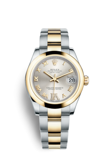 Rolex 178243-0077 : Datejust 31 Rolesor Yellow Domed / Oyster / Silver Roman