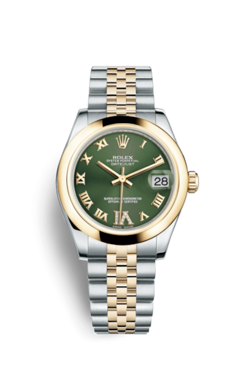 Rolex 178243-0079 : Datejust 31 Rolesor Yellow Domed / Jubilee / Olive Roman