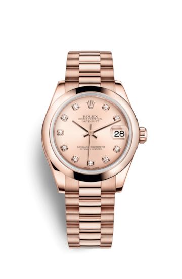 Rolex 178245f-0010 : Datejust 31 Everose Domed / President / Pink Diamond