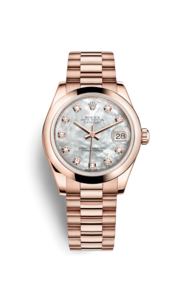 Rolex 178245f-0026 : Datejust 31 Everose Domed / President / MOP