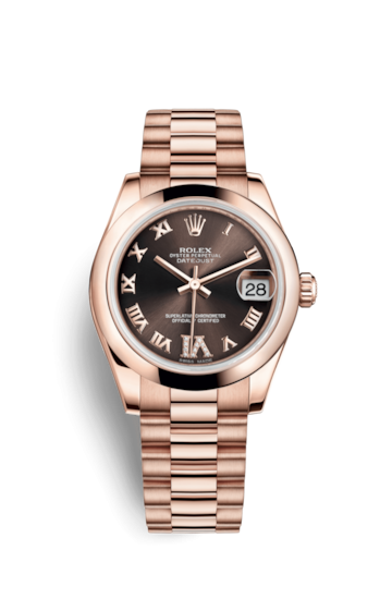 Rolex 178245f-0032 : Datejust 31 Everose Domed / President / Chocolate Roman