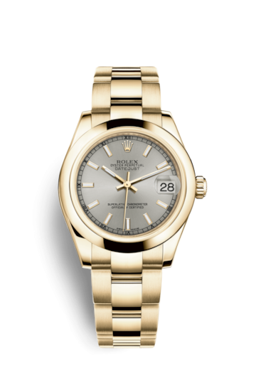 Rolex 178248-0020 : Datejust 31 Yellow Gold Domed / Oyster / Silver