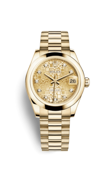 Rolex 178248-0023 : Datejust 31 Yellow Gold Domed / President / Champagne Computer