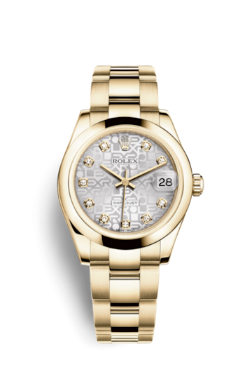 Rolex 178248-0038 : Datejust 31 Yellow Gold Domed / Oyster / Silver Computer