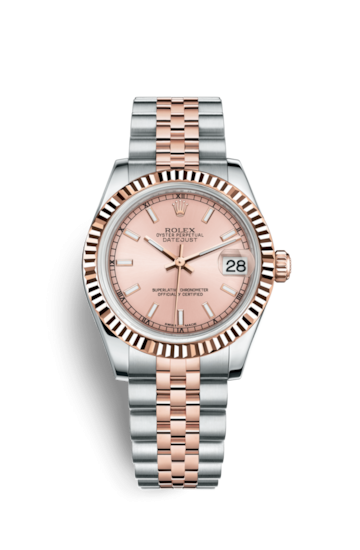 Rolex 178271-0005 : Datejust 31 Rolesor Everose Fluted / Jubilee / Pink