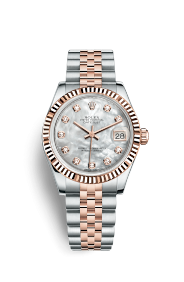 Rolex 178271-0060 : Datejust 31 Rolesor Everose Fluted / Jubilee / MOP