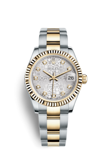 Rolex 178273-0010 : Datejust 31 Rolesor Yellow Fluted / Oyster / Silver Computer
