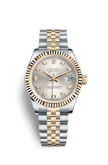 Rolex 178273-0015 : Datejust 31 Rolesor Yellow Fluted / Jubilee / Silver Diamond