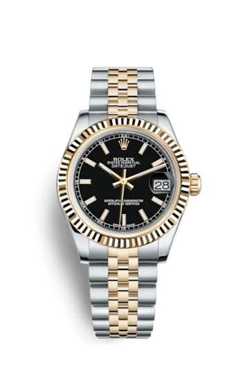 Rolex 178273-0019 : Datejust 31 Rolesor Yellow Fluted / Jubilee / Black