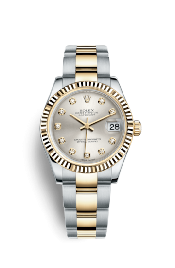 Rolex 178273-0040 : Datejust 31 Rolesor Yellow Fluted / Oyster / Silver Diamond