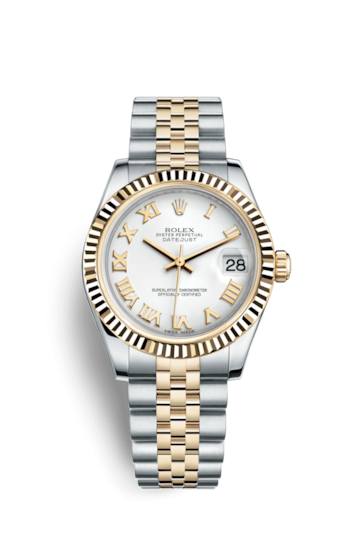 Rolex 178273-0073 : Datejust 31 Rolesor Yellow Fluted / Jubilee / White Roman