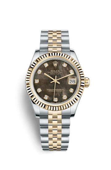 Rolex 178273-0083 : Datejust 31 Rolesor Yellow Fluted / Jubilee / Black MOP