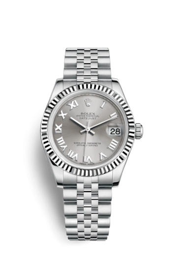 Rolex 178274-0063 : Datejust 31 Stainless Steel Fluted / Jubilee / Rhodium Roman