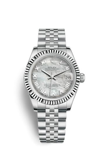 Rolex 178274-0071 : Datejust 31 Stainless Steel Fluted / Jubilee / MOP Roman