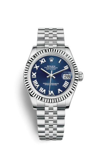 Rolex 178274-0081 : Datejust 31 Stainless Steel Fluted / Jubilee / Blue - Roman
