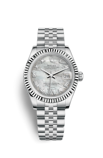 Rolex 178274-0086 : Datejust 31 Stainless Steel Fluted / Jubilee / MOP Roman
