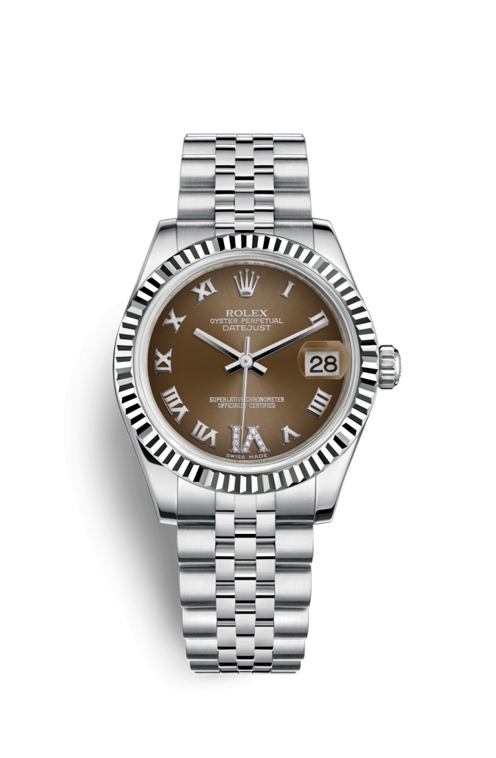 Rolex 178274-0090 : Datejust 31 Stainless Steel Fluted / Jubilee / Bronze Roman