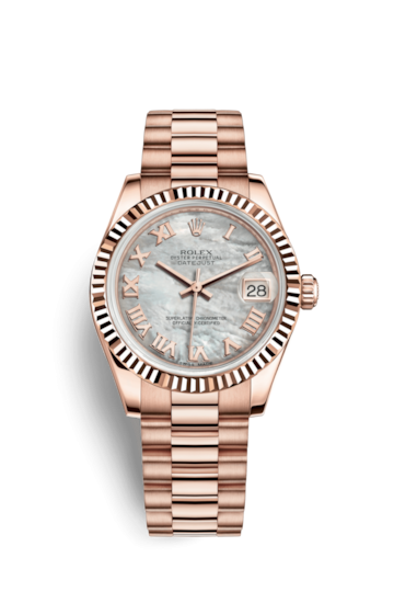 Rolex 178275f-0026 : Datejust 31 Everose Fluted / President / MOP Roman