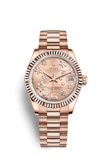 Rolex 178275f-0032 : Datejust 31 Everose Fluted / President / Pink Floral